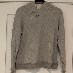 Sundry Gray Women's Distressed Hoodie